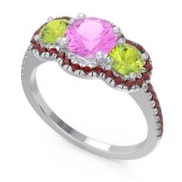 Halo Three Stone Attika Ring
