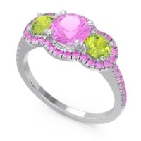 Halo Three Stone Attika Ring