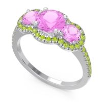 Halo Three Stone Attika Ring