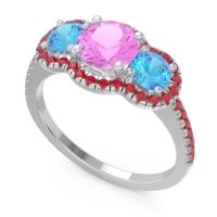 Halo Three Stone Attika Ring