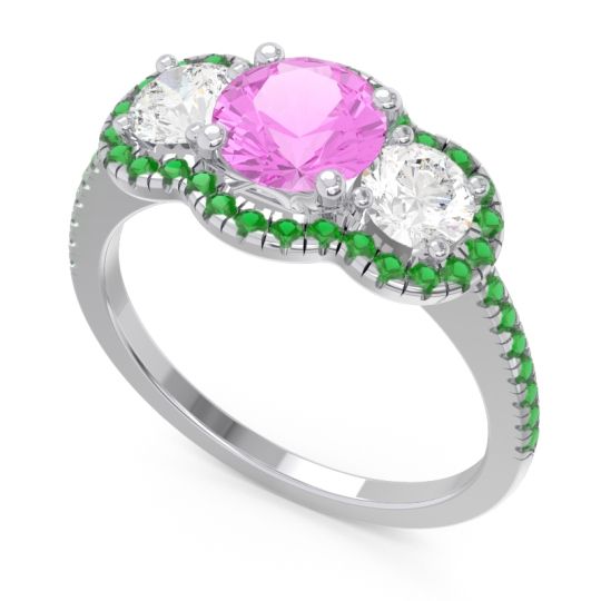 Halo Three Stone Attika Ring