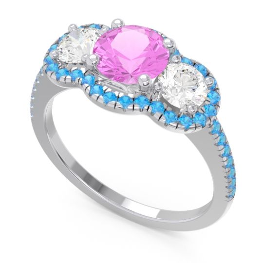 Halo Three Stone Attika Ring