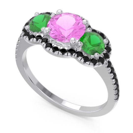 Halo Three Stone Attika Ring