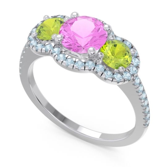 Halo Three Stone Attika Ring