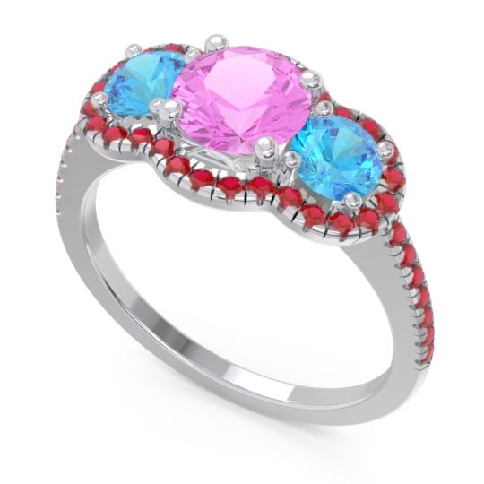 Halo Three Stone Attika Ring