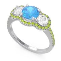 Halo Three Stone Attika Ring