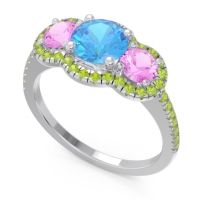 Halo Three Stone Attika Ring