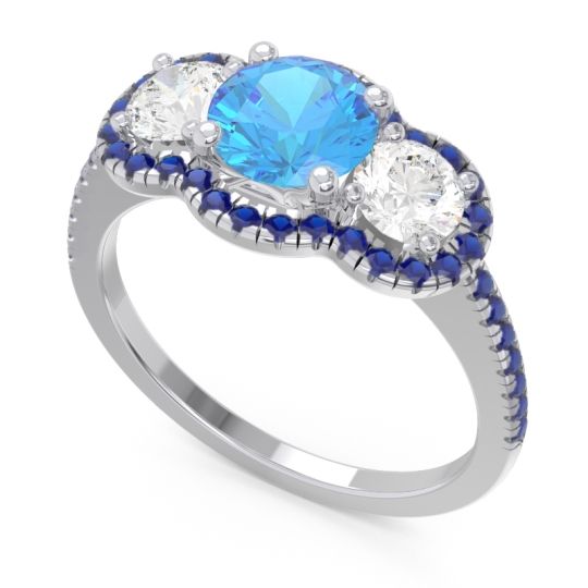 Halo Three Stone Attika Ring