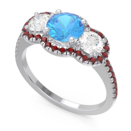 Halo Three Stone Attika Ring