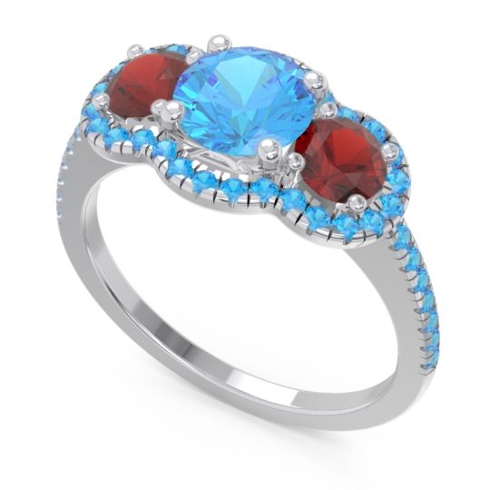 Halo Three Stone Attika Ring