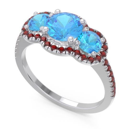 Halo Three Stone Attika Ring