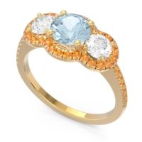 Halo Three Stone Attika Ring