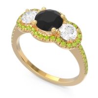 Halo Three Stone Attika Ring