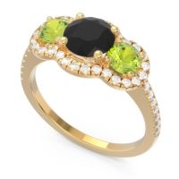 Halo Three Stone Attika Ring