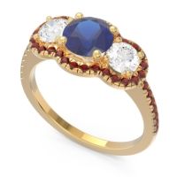 Halo Three Stone Attika Ring