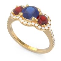 Halo Three Stone Attika Ring