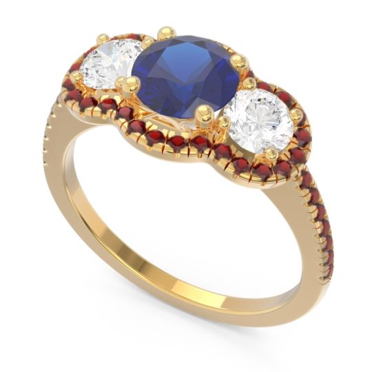 Halo Three Stone Attika Ring