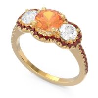 Halo Three Stone Attika Ring