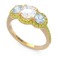 Halo Three Stone Attika Ring