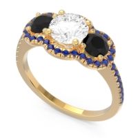 Halo Three Stone Attika Ring