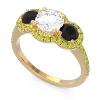 Halo Three Stone Attika Ring