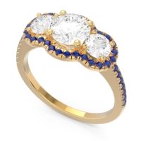 Halo Three Stone Attika Ring