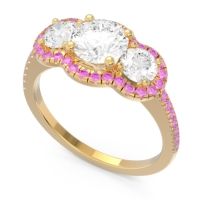 Halo Three Stone Attika Ring