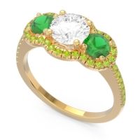 Halo Three Stone Attika Ring