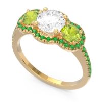 Halo Three Stone Attika Ring