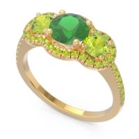 Halo Three Stone Attika Ring