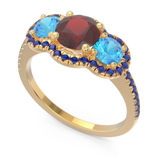 Halo Three Stone Attika Ring