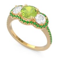 Halo Three Stone Attika Ring