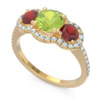 Halo Three Stone Attika Ring