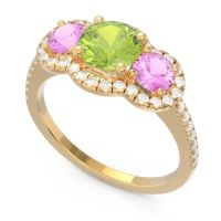 Halo Three Stone Attika Ring