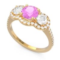Halo Three Stone Attika Ring