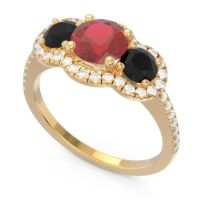 Halo Three Stone Attika Ring