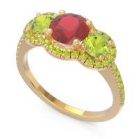 Halo Three Stone Attika Ring