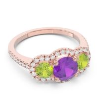 Halo Three Stone Attika Ring