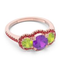 Halo Three Stone Attika Ring