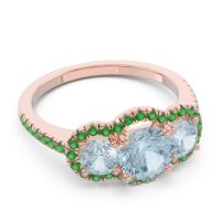 Halo Three Stone Attika Ring