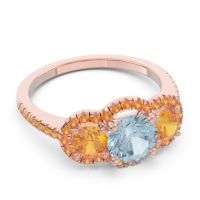 Halo Three Stone Attika Ring