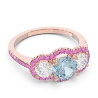 Halo Three Stone Attika Ring