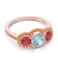 Halo Three Stone Attika Ring