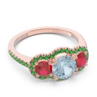 Halo Three Stone Attika Ring