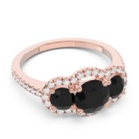 Halo Three Stone Attika Ring