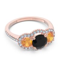 Halo Three Stone Attika Ring