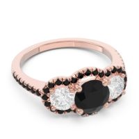 Halo Three Stone Attika Ring
