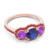 Halo Three Stone Attika Ring