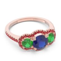 Halo Three Stone Attika Ring