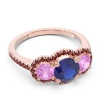 Halo Three Stone Attika Ring